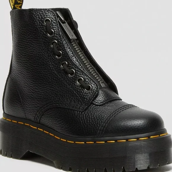 Dr. Marten Milled Nappa Leather Platform Boots - Picture 6 of 6